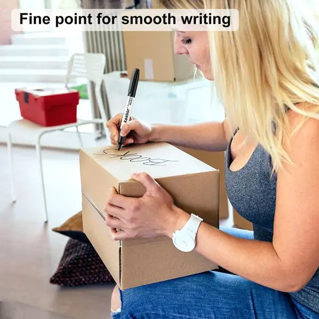 Alt view image 6 of 7 - Permanent Markers Bulk, 60 Pack, Quick Drying & Fade Resistant | Fine Point Marker Set for Wood, Plastic, Paper, Metal