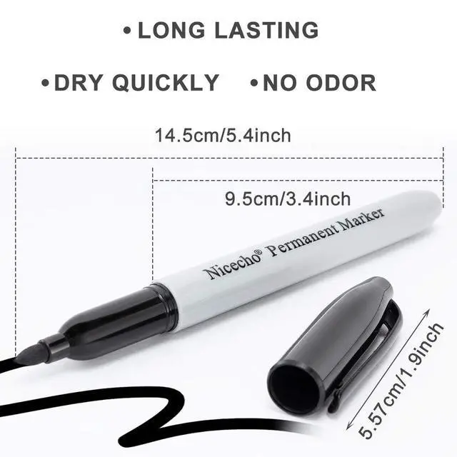Alt view image 7 of 7 - Permanent Markers, Black Permanent Marker Pens, 30 Count Fine Point Basic Marker Set