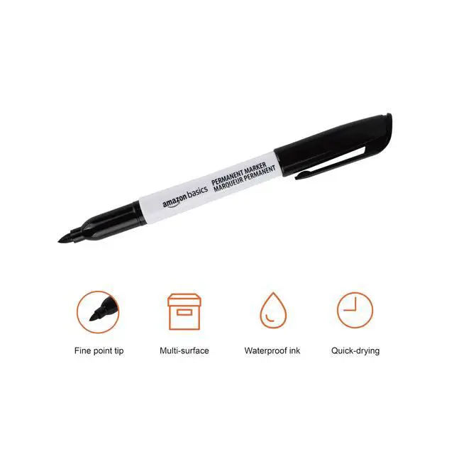 Alt view image 5 of 7 - Fine Tip Permanent Markers for Writing, Drawing, Quick Drying, Office, School, and Home Use, Black, 24 Pack