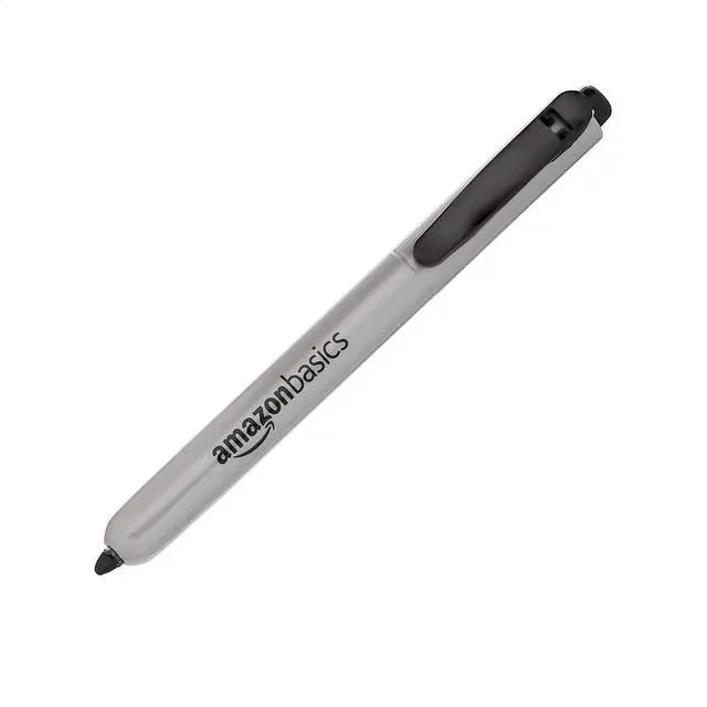 Main image of Retractable Permanent Markers, Quick Drying Fade Resistant Ink, Versatile Art Supplies for Drawing, Black, 12 Count