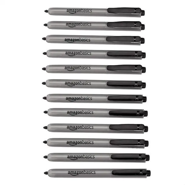 Alt view image 2 of 4 - Retractable Permanent Markers, Quick Drying Fade Resistant Ink, Versatile Art Supplies for Drawing, Black, 12 Count