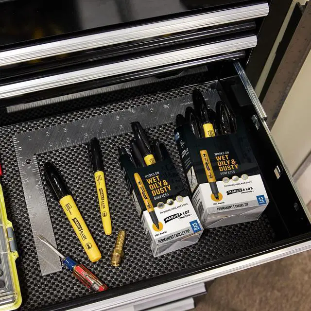 Alt view image 6 of 7 - Marks A Lot UltraDuty Bullet Tip Permanent Markers, Water Resistant Ink, For Jobsites and Tough Environments, 12 Black Markers (29840)