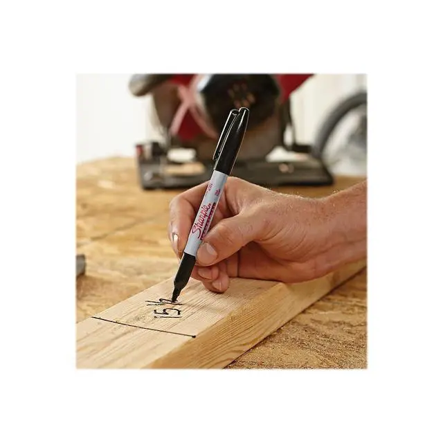 Alt view image 2 of 3 - Industrial Permanent Markers, Fine Point, Black, Box of 12