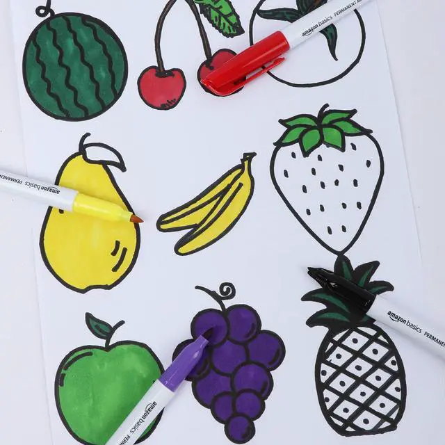 Alt view image 5 of 5 - Fine Tip Permanent Markers for Office, School, and Home Use, Assorted Colors, 24 Pack
