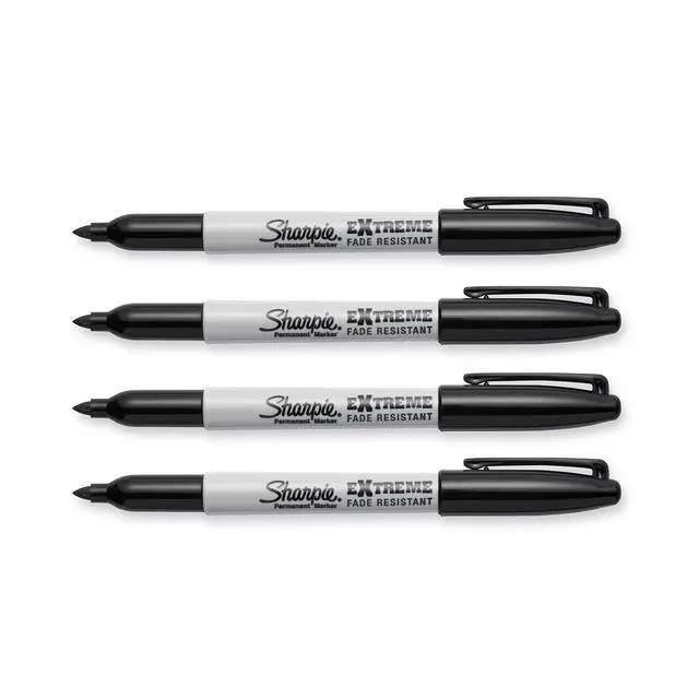 Alt view image 4 of 6 - Extreme Permanent Markers, Fine Point, Black, 4 Count - Fade Resistant Against Both Wet and Dry Outdoor Elements