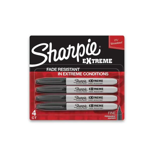 Alt view image 3 of 6 - Extreme Permanent Markers, Fine Point, Black, 4 Count - Fade Resistant Against Both Wet and Dry Outdoor Elements