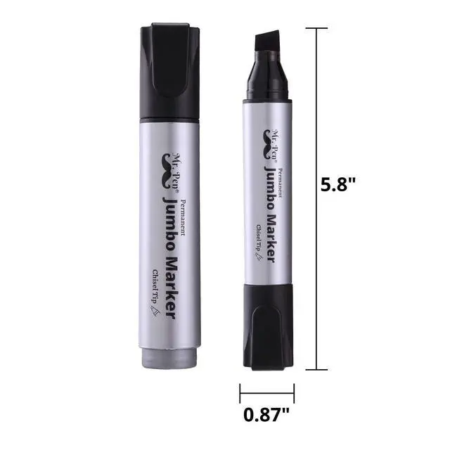 Alt view image 5 of 7 - Jumbo Permanent Markers, 4 Pack, Assorted Color, Chisel Tip | Wide Tip, Large, Thick Permanent Markers for Canvas, Posters Board, Fabric, Window, Glass, Wood, Waterproof, Quick Dry