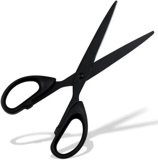 Main image of Black All-Purpose Office Scissors Sharp Stainless Steel Blade Shears with Straight ABS Handle for Home, School & Craft Use