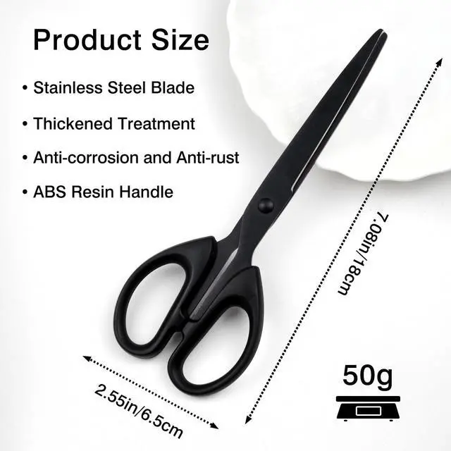 Alt view image 4 of 7 - Black All-Purpose Office Scissors Sharp Stainless Steel Blade Shears with Straight ABS Handle for Home, School & Craft Use