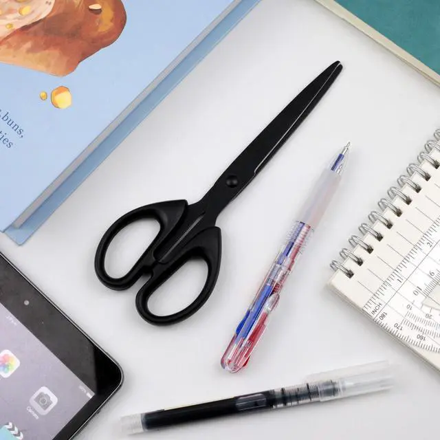 Alt view image 7 of 7 - Black All-Purpose Office Scissors Sharp Stainless Steel Blade Shears with Straight ABS Handle for Home, School & Craft Use