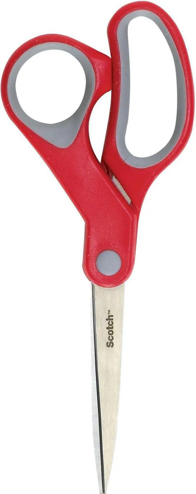 Alt view image 2 of 7 - Multi-Purpose Stainless Steel All-Purpose 2 Pairs of Scissors, 8" | Red & Gray, Stainless Steel Scissors for Paper, Light Cardboard, Fabric and Crafts, Soft Comfort Grip for Everyday Cutting