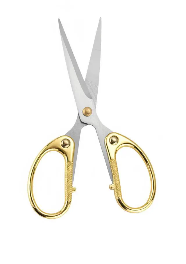 Main image of 5" Stainless Steel Scissors Sharp Blades - Ambidextrous Comfort Grip Multipurpose for Office, Home, School, Crafts, Fabric - Ideal Gift (Gold)