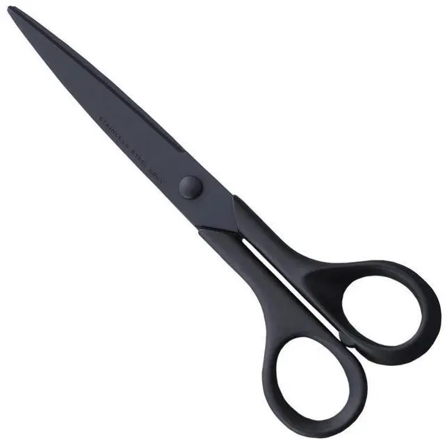Main image of Black Scissors All Purpose Sharp Japanese Stainless Steel Blade, Non-Sticking Fluorine Coating Blade for Adhesive Tape, Made in JAPAN