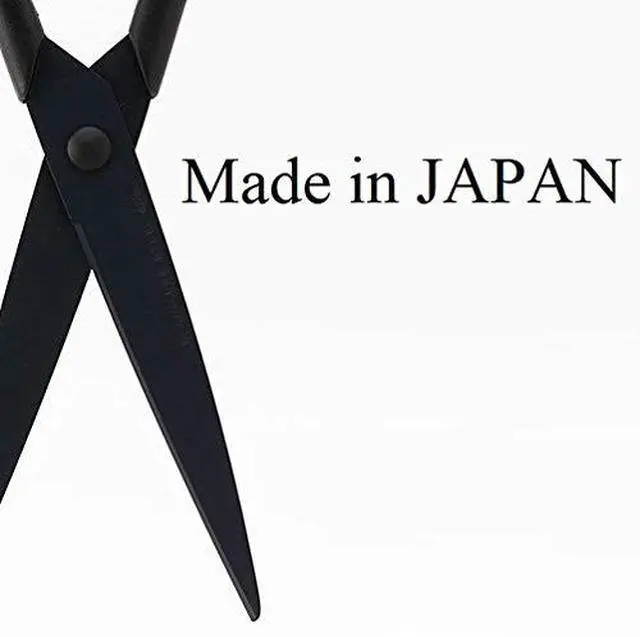 Alt view image 2 of 7 - Black Scissors All Purpose Sharp Japanese Stainless Steel Blade, Non-Sticking Fluorine Coating Blade for Adhesive Tape, Made in JAPAN