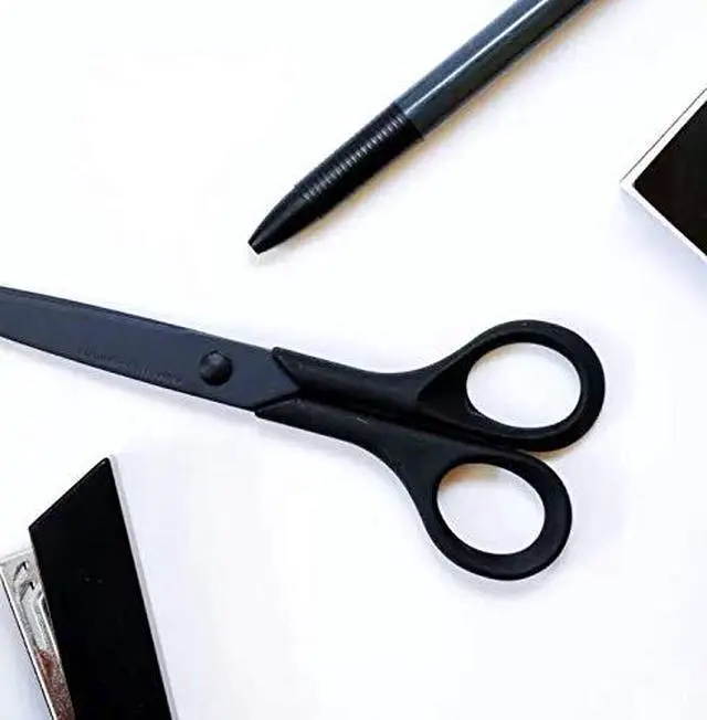 Alt view image 4 of 7 - Black Scissors All Purpose Sharp Japanese Stainless Steel Blade, Non-Sticking Fluorine Coating Blade for Adhesive Tape, Made in JAPAN
