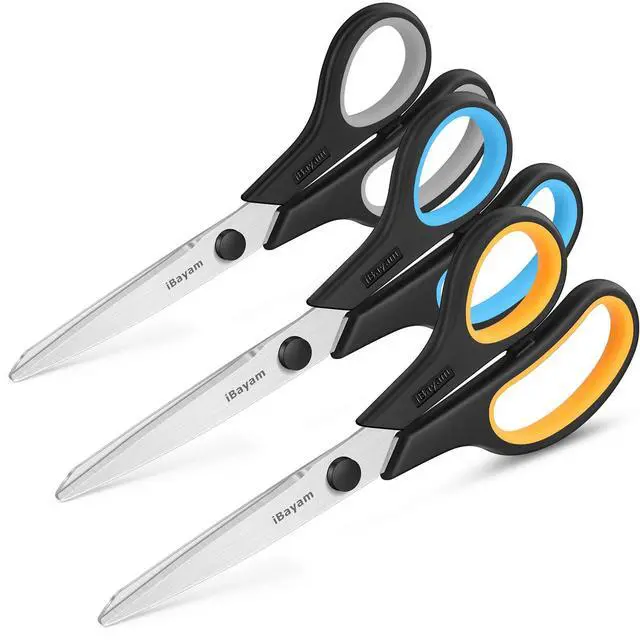 Alt view image 2 of 7 - 8.5" Heavy Duty Black Scissors for Office School Classroom Home Use | Precision 2.5mm Thickness Ultra Sharp Blade| Comfort Grip Right/Left Handles| Multipurpose | Cutting Paper Fabric Packaging