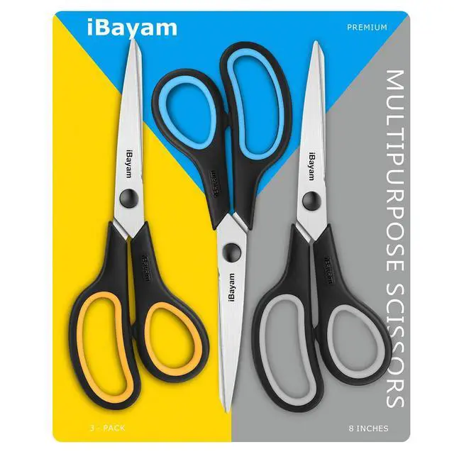 Alt view image 7 of 7 - 8.5" Heavy Duty Black Scissors for Office School Classroom Home Use | Precision 2.5mm Thickness Ultra Sharp Blade| Comfort Grip Right/Left Handles| Multipurpose | Cutting Paper Fabric Packaging