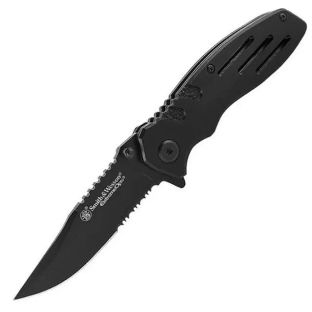 Main image of Accessories Extreme Ops SWA24S 7.1in S.S. Folding Knife with 3.1in Serrated Clip Point Blade and Aluminum Handle for Outdoor, Tactical, Survival and EDC