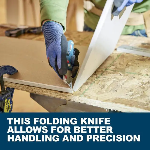 Alt view image 6 of 7 - H11-11100-1 Folding Utility Knife | Compact, Portable, Durable Box Cutter, Heavy Duty Utility Knife with Integrated Blade Storage, Thumb Rest, Belt Clip, Strap Cutter, 3 Blades