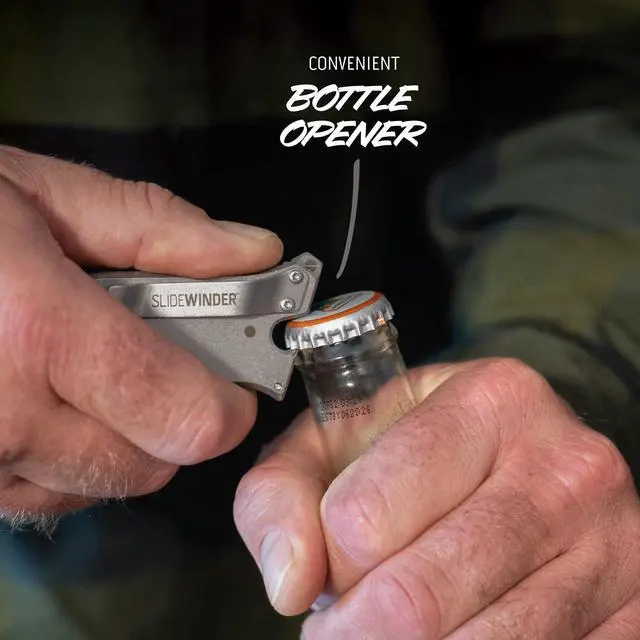 Alt view image 3 of 7 - SlideWinder - Utility Knife Multitool with Standard Replaceable Razor Blade, Screwdrivers, Prybar, Bottle Opener and Pocket Clip with Locking Auto-Retracting Blade (Black)