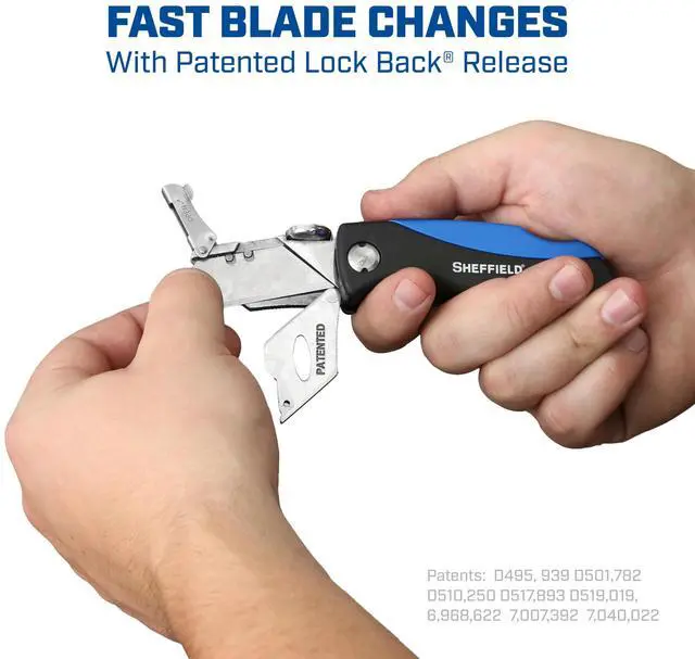 Alt view image 2 of 7 - 12119 Utility Knife & 5 Utility Knife Blade Storage Compartment | Utility Knife Accepts Standard Utility Blades For Home, Office, Trades, and Warehouse