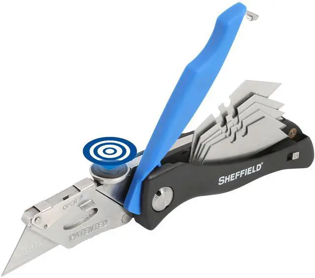 Main image of 12119 Utility Knife & 5 Utility Knife Blade Storage Compartment | Utility Knife Accepts Standard Utility Blades For Home, Office, Trades, and Warehouse