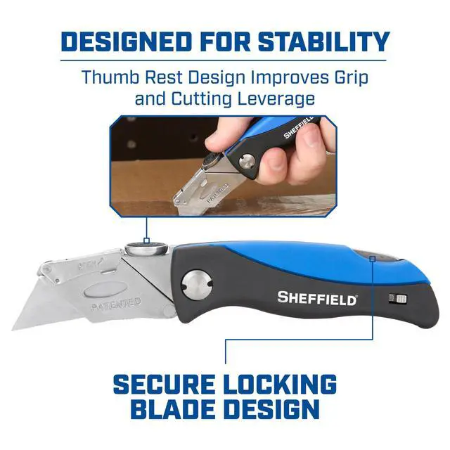 Alt view image 5 of 7 - 12119 Utility Knife & 5 Utility Knife Blade Storage Compartment | Utility Knife Accepts Standard Utility Blades For Home, Office, Trades, and Warehouse