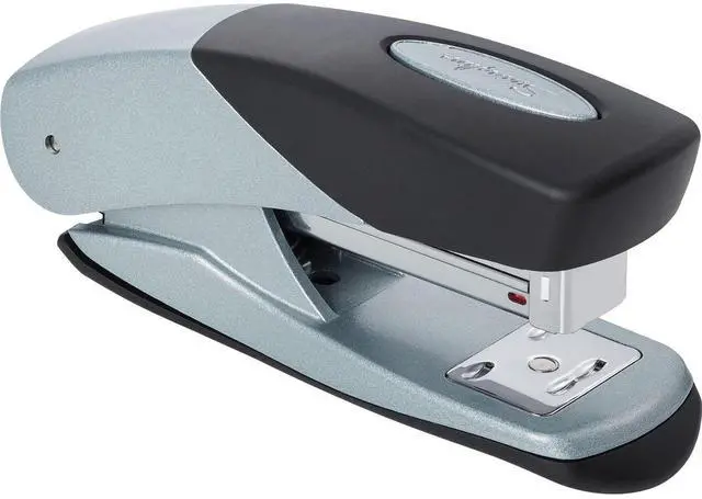 Main image of Stapler, 25 Sheets, Compact, Metal, Half Strip, Silver/Black (S7081026AZ)
