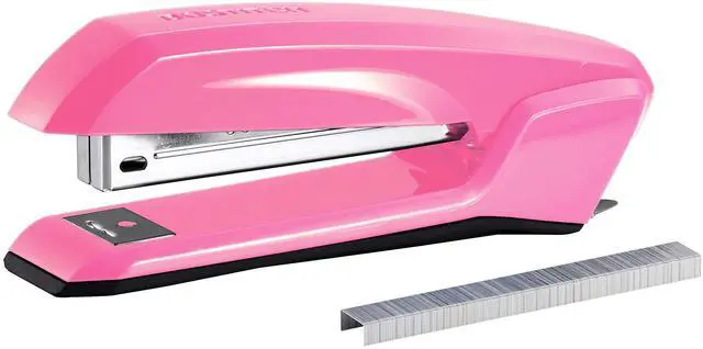 Main image of Office Ascend 3 in 1 Stapler Integrated Remover & Staple Storage, 420 Staples Included, 20 Sheet Capacity, Lightweight, Pink