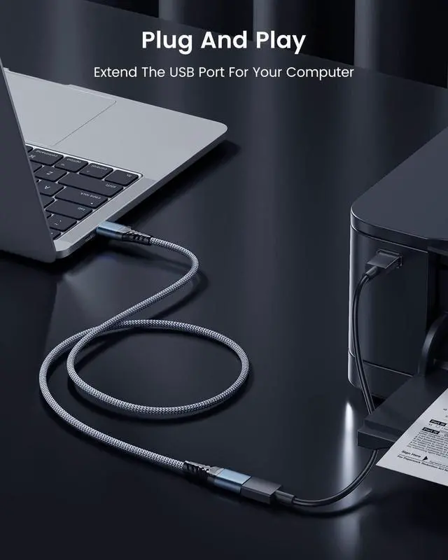 Alt view image 4 of 7 - 6.6FT USB Extension Cable, USB 3.0 Type A Male to Female Extender Cables High-Speed Data Transfer 5Gbps Compatible with Gamepad, Printer, Webcam, USB Keyboard, Flash Drive, Hard Drive