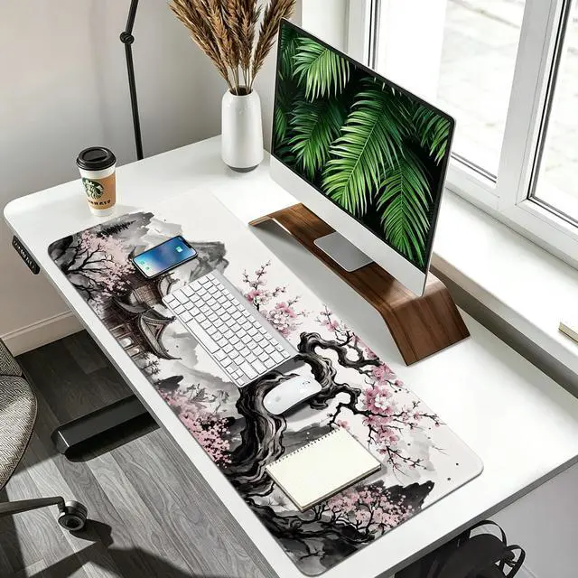 Alt view image 6 of 7 - XL Gaming Mouse Pad with Non-Slip Rubber Base Waterproof Desk Mat | Stitched Edges , Smooth Glide, Extended Desk Pad, Fits Keyboard & Mouse, for Gaming and Home Office