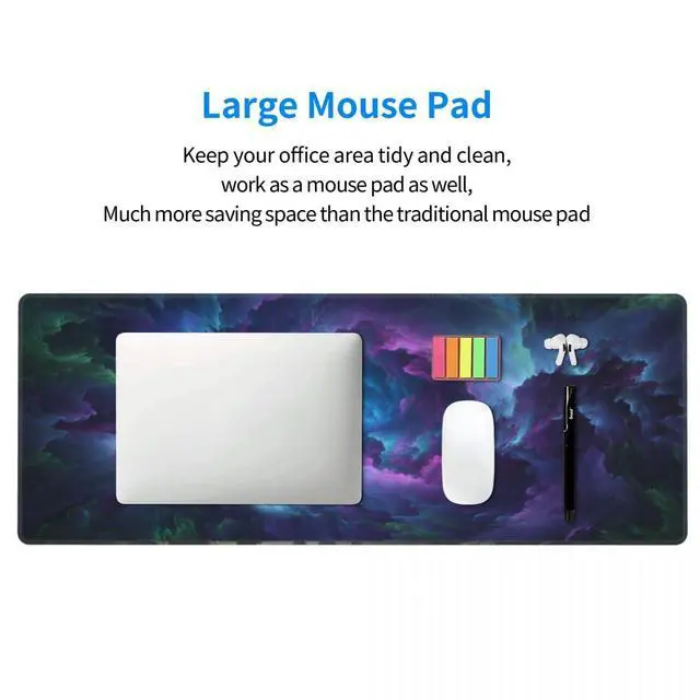 Alt view image 6 of 7 - Galaxy Gaming Mouse Pad XXL 31.5X11.8 inch, Extended Milky Way Desk Mat, Large Keyboard, Waterproof Non-Slip Rubber Base, Space Mouse Pad for Gaming, Office & Computer Desk