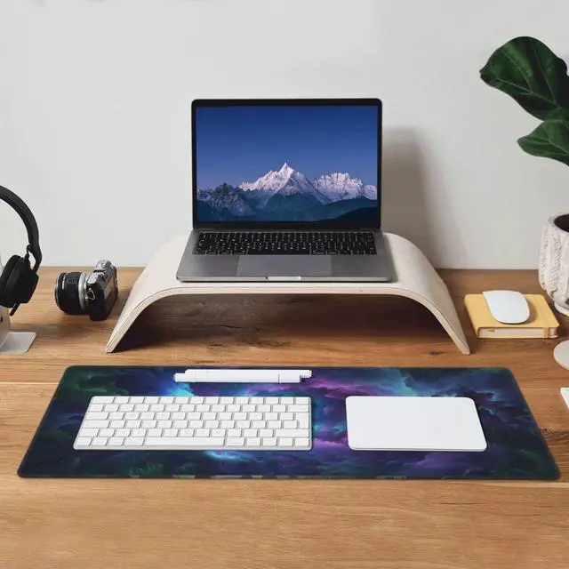 Alt view image 7 of 7 - Galaxy Gaming Mouse Pad XXL 31.5X11.8 inch, Extended Milky Way Desk Mat, Large Keyboard, Waterproof Non-Slip Rubber Base, Space Mouse Pad for Gaming, Office & Computer Desk