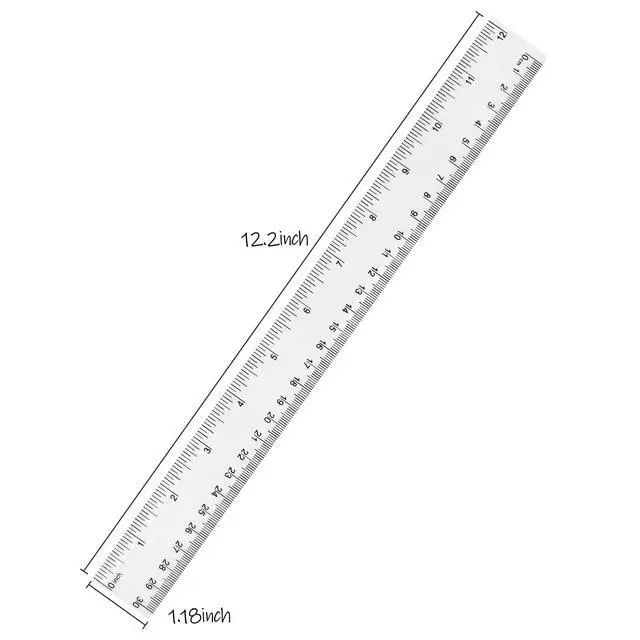 Alt view image 2 of 7 - Clear Plastic Ruler 12 Inch Straight Rulers, for School, Office, 2pcs | Shatterproof Rulers, with Inches and Centimeters, Easy-to-Read Markings, Plastic Drafting Measuring Ruler