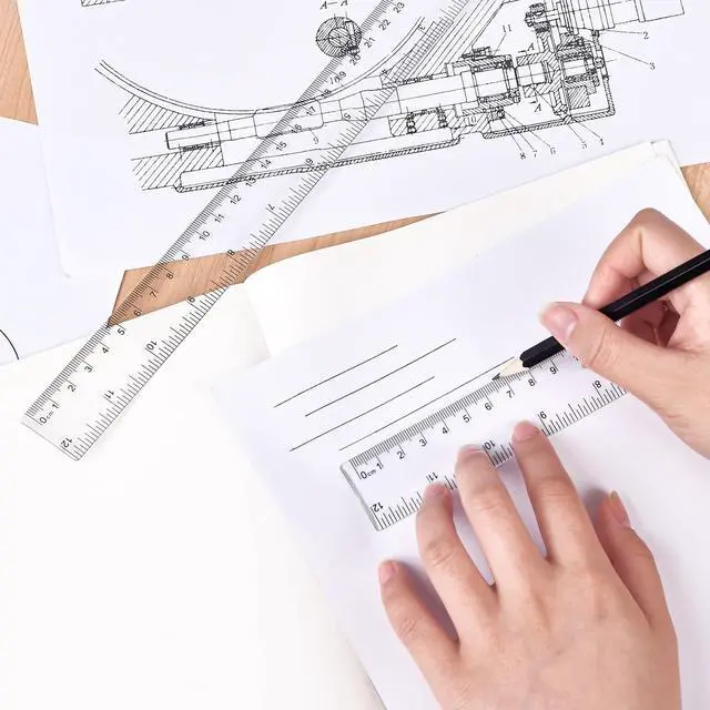 Alt view image 6 of 7 - Clear Plastic Ruler 12 Inch Straight Rulers, for School, Office, 2pcs | Shatterproof Rulers, with Inches and Centimeters, Easy-to-Read Markings, Plastic Drafting Measuring Ruler