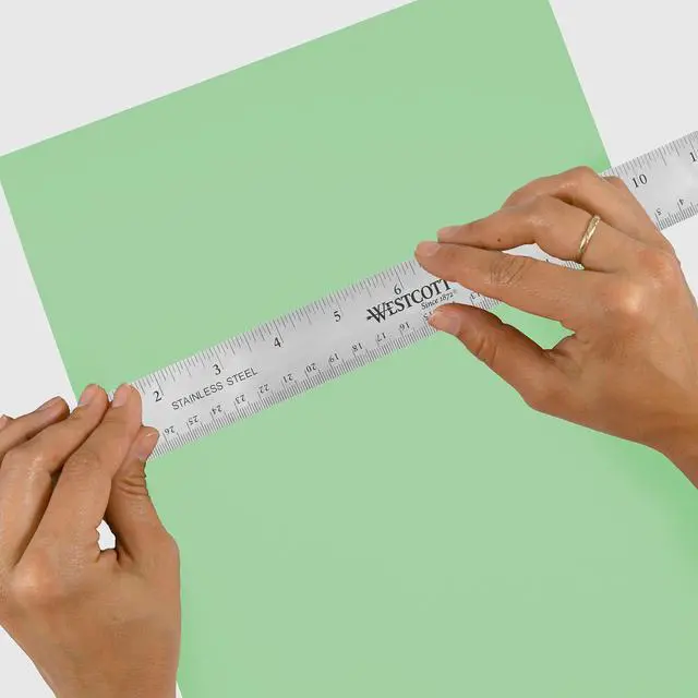 Alt view image 7 of 7 - 10415 Stainless Metal Ruler with Non-Slip Cork Base, 12-Inch