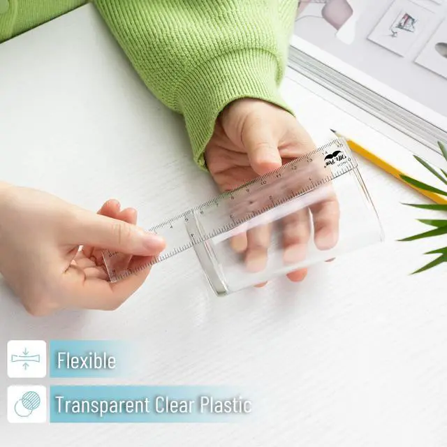 Alt view image 3 of 6 - Plastic Rulers, 6 Inch, 3 Pack, Easy-to-Read Markings | Scratch-Resistant Design with Inches and Centimeters, Durable Small Transplant Rulers for Crafting Office & School