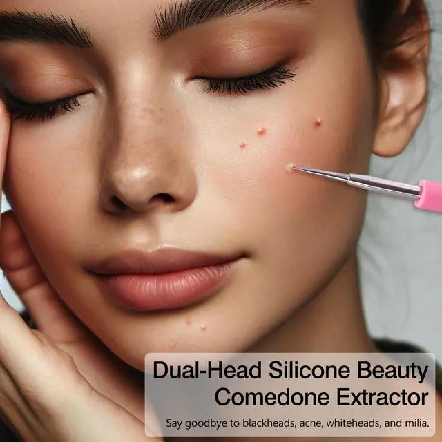 Alt view image 3 of 7 - Professional Acne Removal Needle Set, Dual-Ended Blackhead & Whitehead Extractor Tool