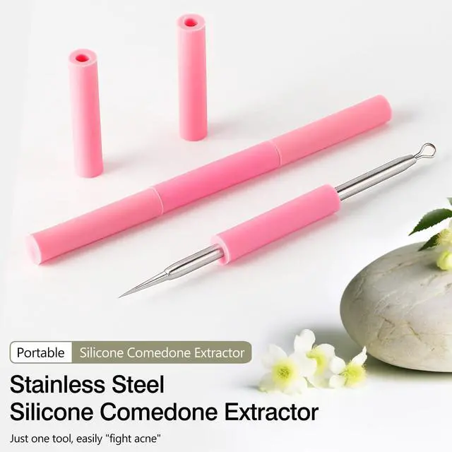 Alt view image 4 of 7 - Professional Acne Removal Needle Set, Dual-Ended Blackhead & Whitehead Extractor Tool