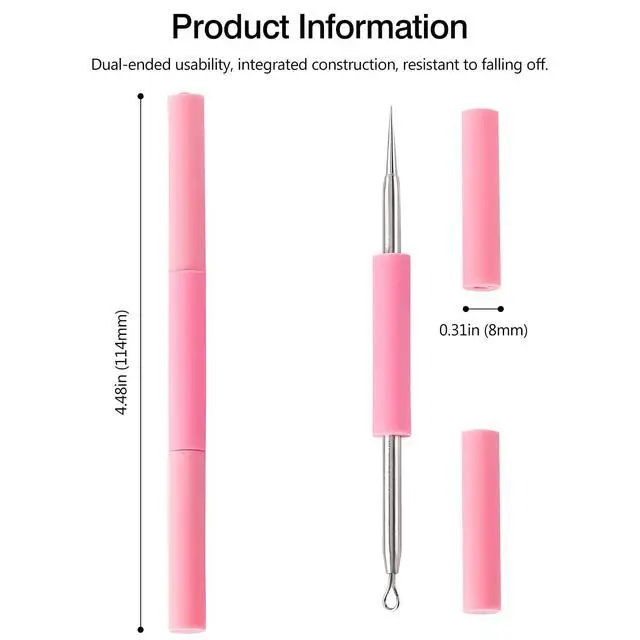 Alt view image 7 of 7 - Professional Acne Removal Needle Set, Dual-Ended Blackhead & Whitehead Extractor Tool