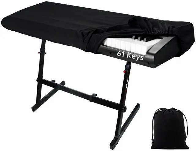 Main image of 61 Keys Piano Keyboard Dust Cover, Music Stretchy Electronic DirtProof Keyboard Cover With Durable Elastic & Cord Lock Must Have Piano Accessories, Black