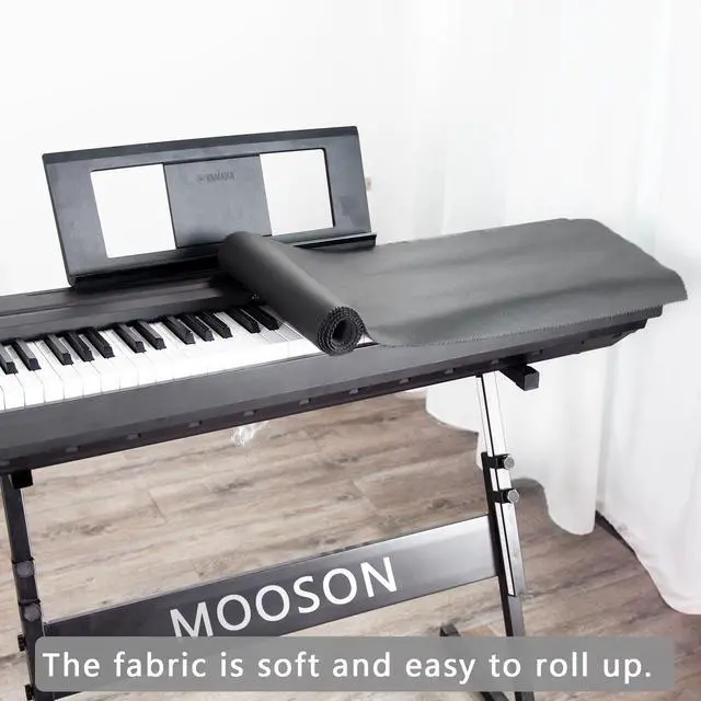 Alt view image 6 of 7 - Keyboard Piano Cover, Digital Piano Dust Cover, Light Luxury Soft and Premium Surface, Thickening Electronic Organ Covering Keyboard Update Encasement (Black)