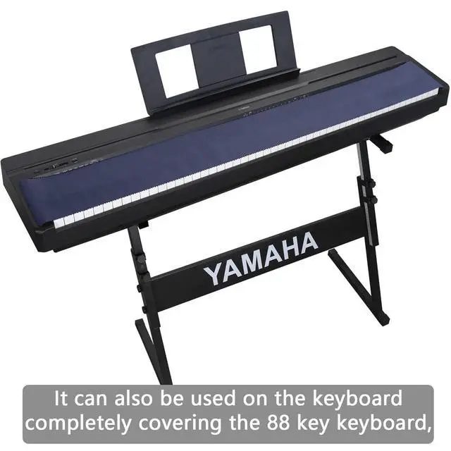 Alt view image 3 of 7 - Piano Keyboard Anti-Dust Cover High Technology Fabric Key Cover Cloth Fit For Upright Piano, Electric Piano & Grand piano (Dark blue) (Dark blue)