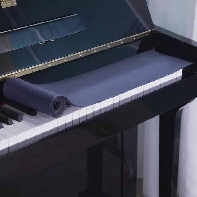 Alt view image 5 of 7 - Piano Keyboard Anti-Dust Cover High Technology Fabric Key Cover Cloth Fit For Upright Piano, Electric Piano & Grand piano (Dark blue) (Dark blue)
