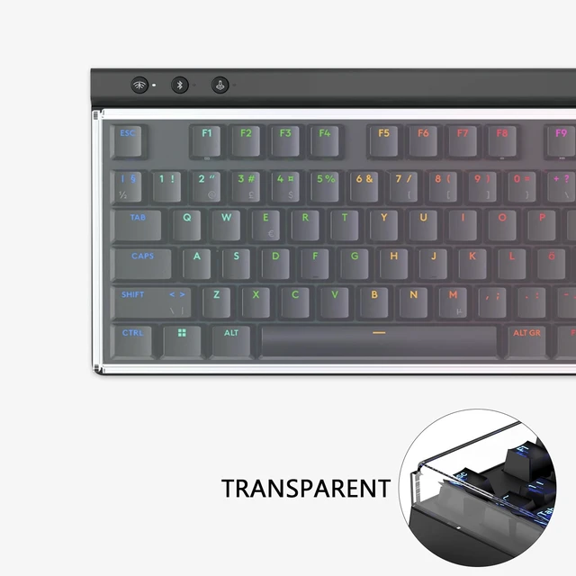 Alt view image 3 of 6 - Tenkeyless TKL Keyboard Dust Cover, Clear Acrylic Keypads Cover for 80% Compact 87 Key Computer Mechanical Gaming Keyboard, Compatible with Logitech G PRO / G515 Lightspeed TKL