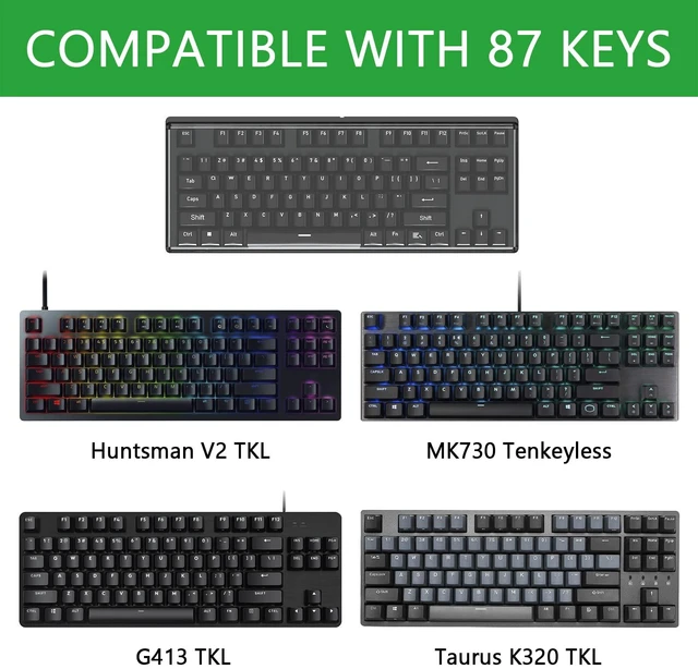 Alt view image 2 of 6 - Tenkeyless TKL Keyboard Dust Cover, Clear Acrylic Keypads Cover for 80% Compact 87 Key Computer Mechanical Gaming Keyboard, Compatible with Logitech G PRO / G515 Lightspeed TKL