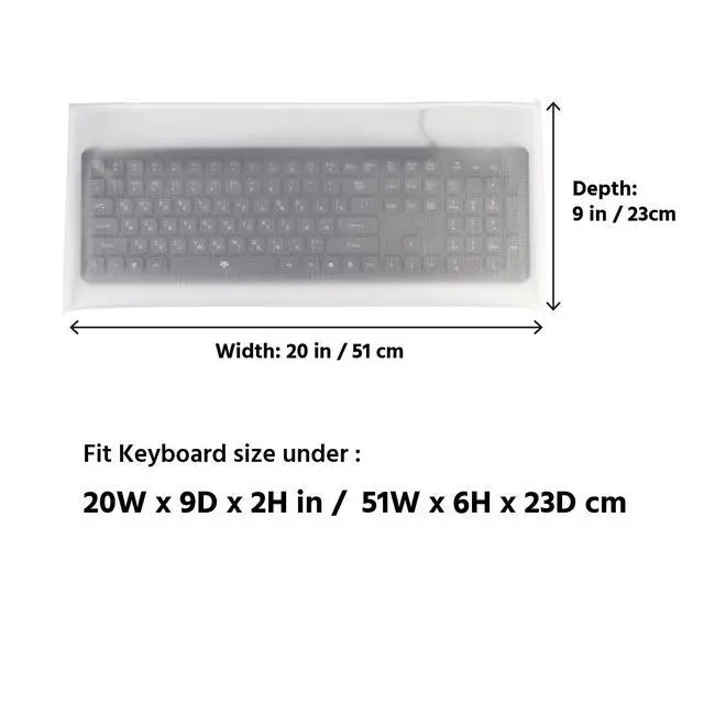 Alt view image 2 of 7 - Keyboard Dust Cover, Universal PC Computer Desktop Keyboard Skin Protector Cover by SZBRO (20W x2H x9D)