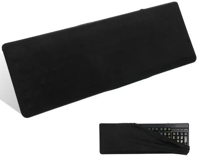 Main image of Keyboard Dust Cover Computer Keyboard Sleeve for Full Size Keyboards Protector Cover Key Board Covers for Desktop Stretch Fabric Anti Dust from 14.9" X 5.9" Up to 19.5" X 7.5", Black