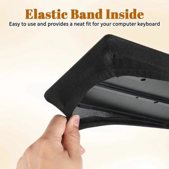 Alt view image 5 of 7 - Keyboard Dust Cover Computer Keyboard Sleeve for Full Size Keyboards Protector Cover Key Board Covers for Desktop Stretch Fabric Anti Dust from 14.9" X 5.9" Up to 19.5" X 7.5", Black