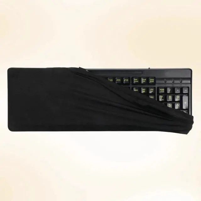 Alt view image 7 of 7 - Keyboard Dust Cover Computer Keyboard Sleeve for Full Size Keyboards Protector Cover Key Board Covers for Desktop Stretch Fabric Anti Dust from 14.9" X 5.9" Up to 19.5" X 7.5", Black